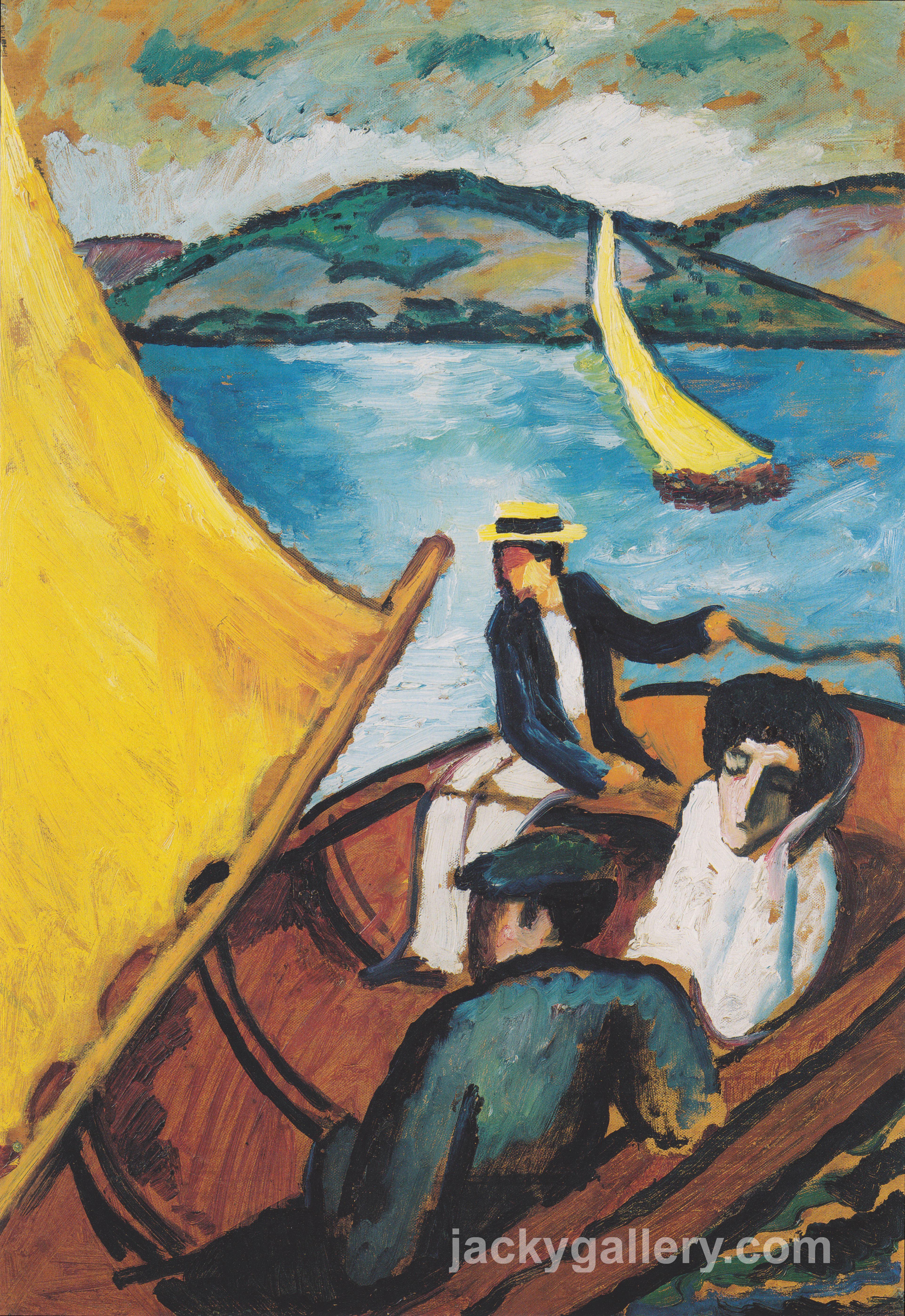 Sailing Boat on the Tegernsee, August Macke painting